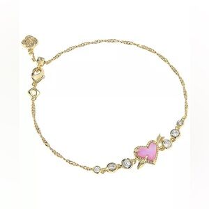 Kendra Scott Opalescent Resin and Cubic Zirconia Ari Heart Arrow Tennis Bracelet